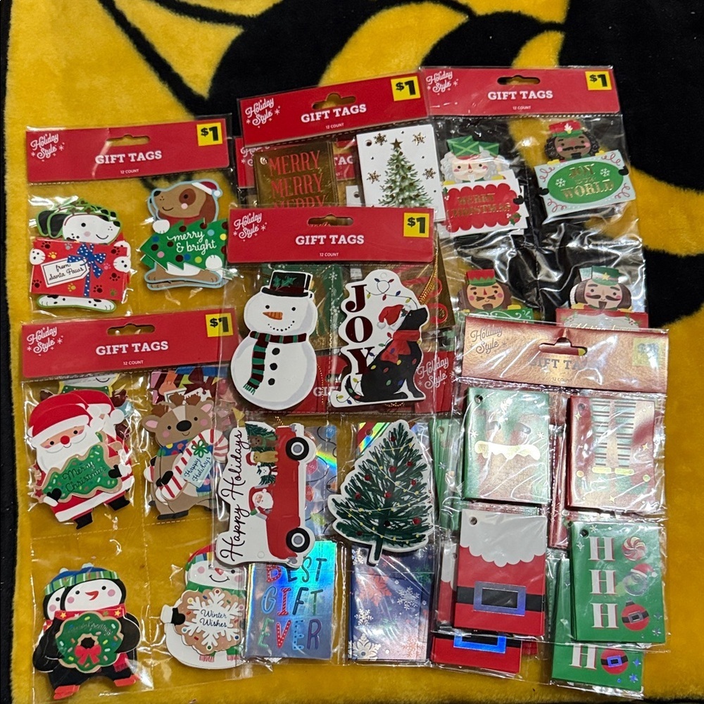 Holiday Gift Tags Set - Festive Multicolor